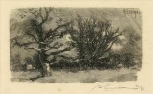 LEPERE Auguste Louis 1849-1918,Trees in Winter,Weschler's US 2007-04-21