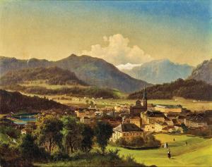 LEPIE Ferdinand 1824-1883,A view of Bad Ischl,1866,Palais Dorotheum AT 2024-02-21