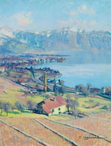 LEPINARD Paul 1887-1963,View of Lake Leman and Vevey,Galerie Koller CH 2016-06-24