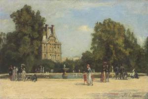 LEPINE Stanislas 1835-1892,Les Tuileries et le Pavillon de Flore,1880,Christie's GB 2014-10-27