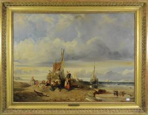 Lepoitevin Eugène 1806-1870,Scène de Pêcheurs au Repos,Rops BE 2018-03-11