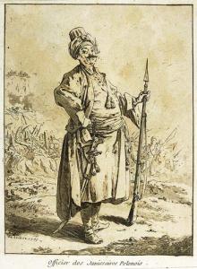 LEPRINCE Jean Baptiste 1734-1781,OFICER JANCZARÓW POLSKICH,1771,Desa Unicum PL 2002-04-25