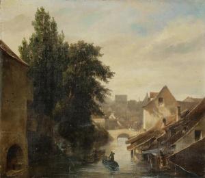 LEPRINCE Robert Leopold,Vue présumée de Chartres depuis le pont de Saint-H,1839,Ader 2018-12-19