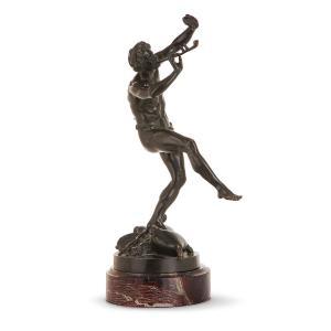 LEQUESNE Eugène Louis 1815-1887,Faune dansant Sculpture en bronze à patine noire,Tajan FR 2017-11-21