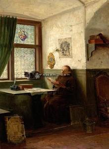 LERCHE Vincent Stoltenberg 1837-1892,Ved vinduet,1879,Blomqvist NO 2008-11-18
