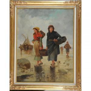 LEROUX André Paul 1870-1950,Le déchargement de la pêche,1887,Herbette FR 2017-03-19