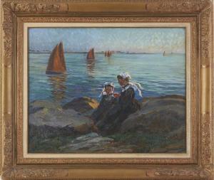 Leroux Auguste 1871-1954,Petites bretonne devant la mer,Adjug'art FR 2023-07-08