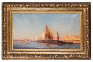 LEROY Etienne 1828,Venetian harbor with sailing vessels,Cobbs US 2022-04-30