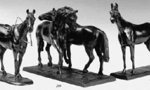 LEROY Jean François 1900-1900,deux chevaux en accolade.,Tradart Deauville FR 2002-08-23