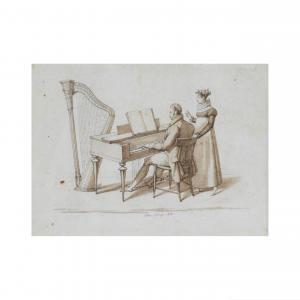 LEROY Sebastien,La leçon de musique,1816,Cornette de Saint Cyr FR 2023-10-04