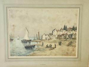 LESAGE Jules 1800-1900,Continental seascape of villages on the beach,Hansons GB 2022-02-28