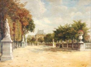 LESIEUR R,A view of the terrace in the Luxembourg Gardens,Dreweatt-Neate GB 2013-08-20