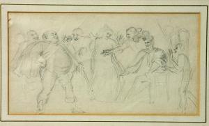 LESLIE Charles Robert,Falstaff and Prince Hal a pencil drawing,1816,Tring Market Auctions 2009-05-30