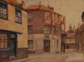 LESLIE Edward,Street scene in Hastings Old Town (now demolished),Burstow and Hewett 2010-02-24