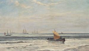 LESLIE Robert Charles,Fishermen running inshore, with other shipping bey,Christie's 2013-06-20