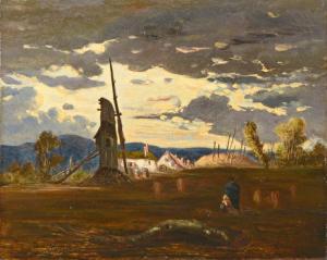 lessieux Edme Adolphe,Le vieux moulin, effet de ciel,Art Richelieu FR 2016-12-04