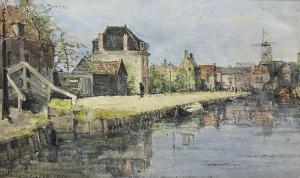 LESSORE Jules 1849-1892,Quayside, possibly Honfleur,1874,David Duggleby Limited GB 2022-07-02