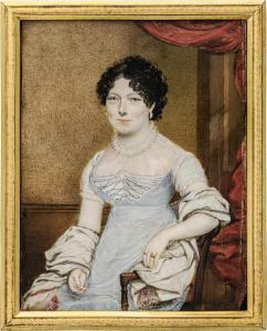 LETHBRIDGE Walter Stephens 1771-1831,Miniatur Portrait einer sitzenden jungen Frau,Galerie Bassenge 2020-11-25