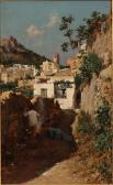 LETO Antonino 1844-1913,Via lo Palazzo e la Torre Campanaria di Capri,Galleria Sarno IT 2016-12-14