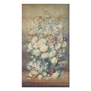 LETOUR Julian 1800-1900,Watercolor still life of spring flowers,Kodner Galleries US 2022-09-21