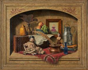 LETTICK Birney 1919-1986,Still Life with Dolls, a Quill, Fruit, and a Torn ,1972,Skinner 2024-03-06