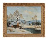 LETTWILL Jeremy 1912,Cottages in the Snow,Brunk Auctions US 2010-09-11