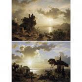 LEU August Wilhelm 1819-1897,italian coastal scenes at sunset,1866,Sotheby's GB 2004-12-01