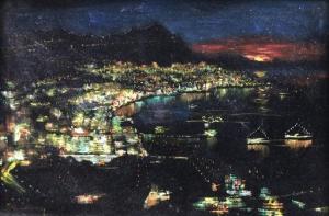 Leung Y W,Evening Light of Hong Kong Harbor,20th century,Clars Auction Gallery US 2020-08-08