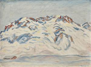 LEUPPI Leo 1893-1972,Winterliche Berglandschaft,1925,Dobiaschofsky CH 2023-11-08