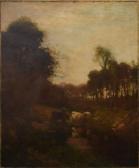 LEURS Johannes Karel,Landscape- Watering cows by a forest,19th Century,Hood Bill & Sons 2019-08-20