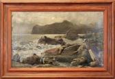 LEUSCHNER Franz 1800-1900,Norwegische Küste Stavanger,Reiner Dannenberg DE 2017-06-16