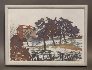 LEUTHER Charles 1920,Paysage enneigé,1977,Legros BE 2019-05-09