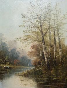 Leutner C 1900-1900,Tranquil wooded river landscapes,Rosebery's GB 2008-08-05