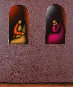 LEUUS Jesus Mariano 1948-2018,Untitled (Figures in Windows),Santa Fe Art Auction US 2023-09-20