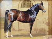 LEVCHENKOV Alexander 1977,'Akhal-Teke', a horse in a yard,Bonhams GB 2013-09-05