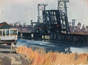 LEVER Richard Hayley 1876-1958,Industrial Landscape - Drawbridge,Shannon's US 2010-10-28