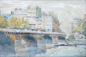 LEVERD Rene 1872-1938,PARIS, LE PONT NEUF ET LE QUAI DU LOUVRE,Pillon FR 2011-03-13