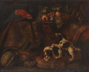 LEVIEUX Renaud 1613-1699,Still life of fruit on a draped table, with a parr,Bonhams GB 2023-09-13