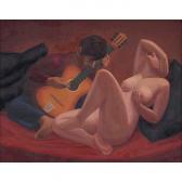LEVIN Eli 1938,Nude with Guitar Player,1986,Treadway US 2011-09-18