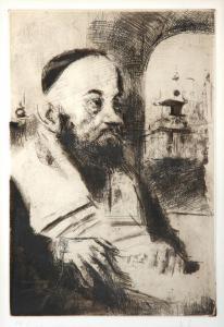 LEVINE Jack 1915-2010,Rabbi,Ro Gallery US 2023-12-14