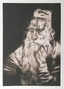 LEVINE Jack 1915-2010,Rabbi in White,1975,Ro Gallery US 2023-12-14