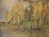 LEVITAN Isaak Ilich 1860-1900,A wooded river landscape with silver birches,Christie's GB 2002-12-04