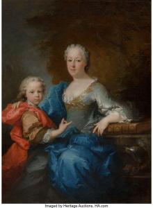 LEVRAC TOURNIERES Robert,Portrait of a woman with her son in a park,1730-1735,Heritage 2023-06-09