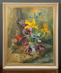 LEVREL Rene 1900-1981,tulips in a vase,Mallams GB 2022-01-17