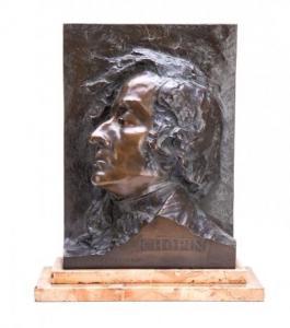 LEWANDOWSKI Stanislauw R 1859-1940,Profile of Fryderyk Chopin,1919,Desa Unicum PL 2019-03-28