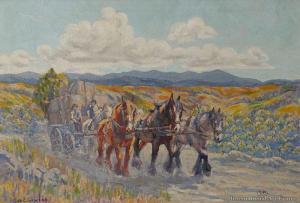 LEWENS George E 1900-1900,Wool Wagon,1927,International Art Centre NZ 2016-02-23