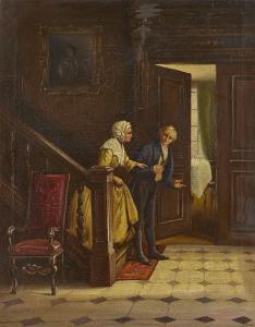LEWIN Stephen 1890-1910,Walking down the stairs - an interior scene,2008,Rosebery's GB 2021-08-19