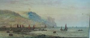 LEWIS C,Extensive coastal with figures and small vessels,Ewbank Auctions GB 2012-09-19