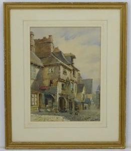 LEWIS Celia 1900-1900,Continental Tudor period building with figures,Dickins GB 2018-04-06