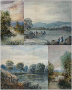 LEWIS E,Anglers Fishing in a Woodland River,Duggleby Stephenson (of York) UK 2023-09-08